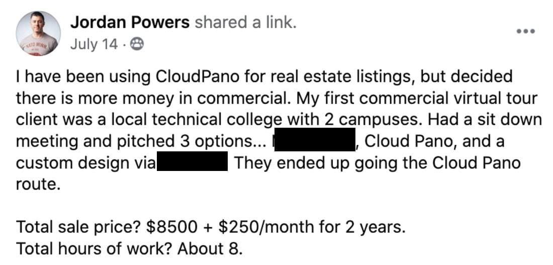 Jordan Powers Facebook success post