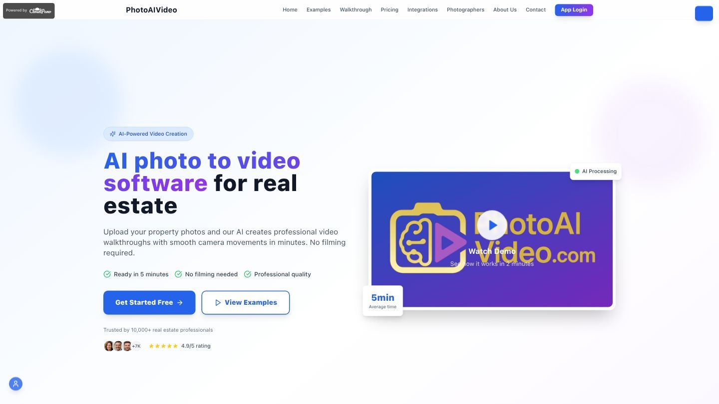 PhotoAIVideo.com - AI photo to video software for real estate